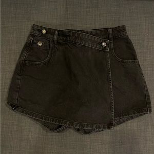 ZARA Black Denim Skort